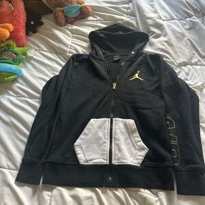 Jordan Kids Black and Gold Zip-Up Jacket